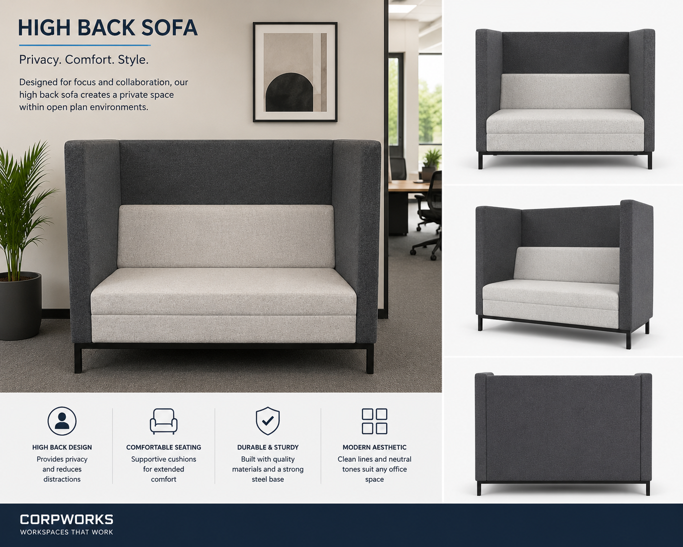 2 seater grey couch sale