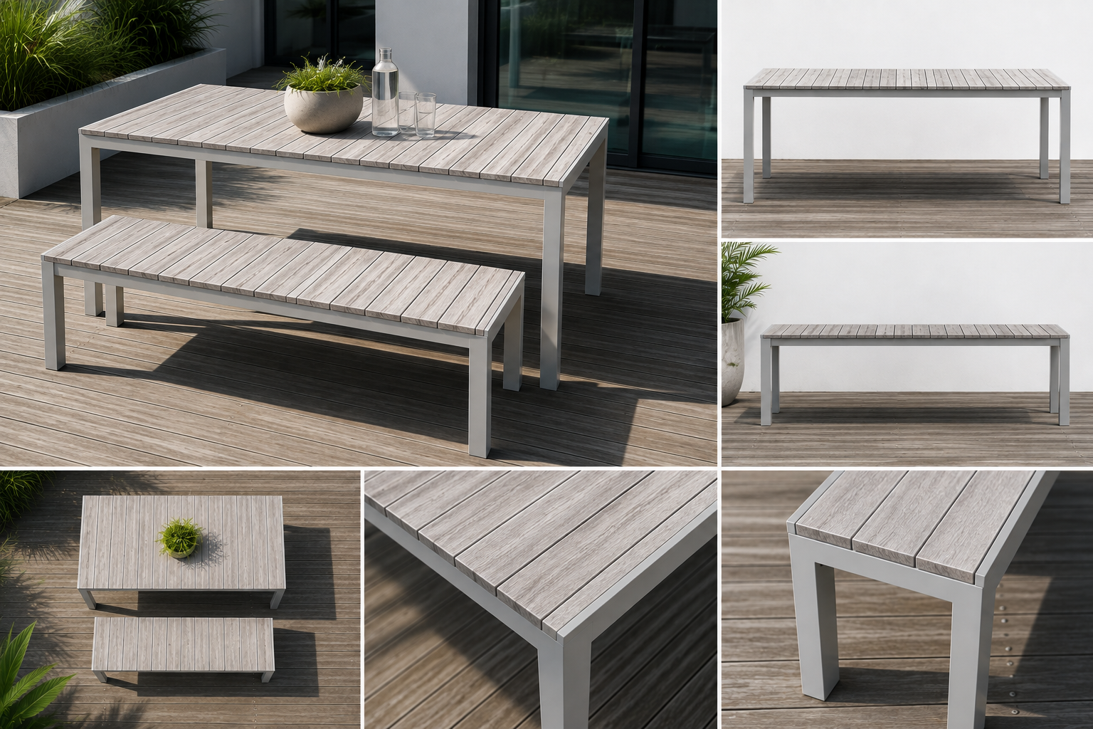 Outdoor table and bench seat